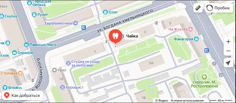 Стоматология Чайка на карте